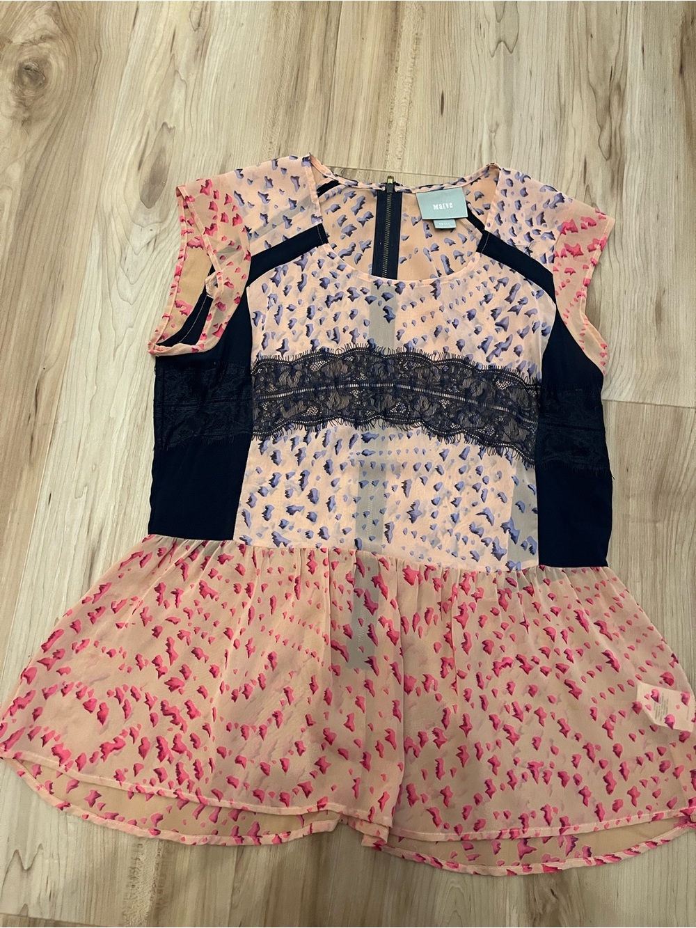 Maeve Anthropologie Evangeline Peplum Abstract Top Small EUC